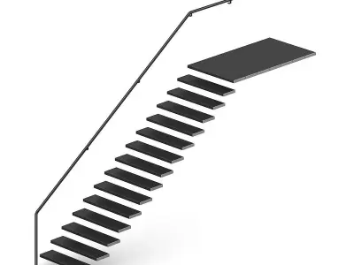 Black Metal Stairs 2 3D model