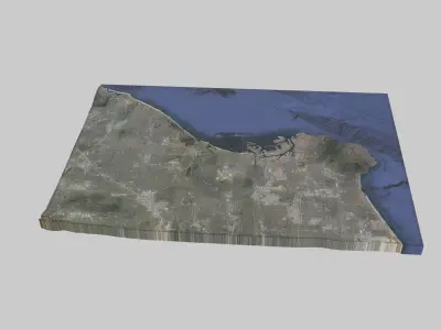 Long Beach City Low-poly 3D model