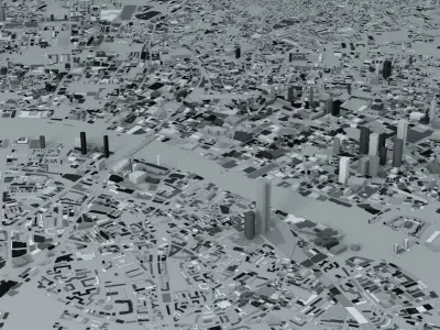 London Downtown Streets and Buildings 3D model