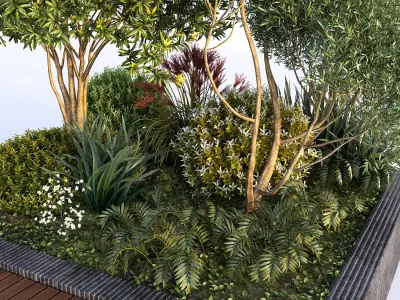 Group Plants with resting area 3D model