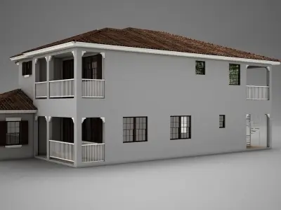  High def big Latin Hacienda Modern 2  3D model