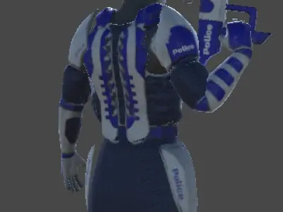 Futuristic Police Soldier - Unity Game Ready Asset Low-poly 3D model