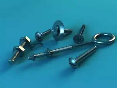 Fasteners bolts and screws - bolts and screws 3D model