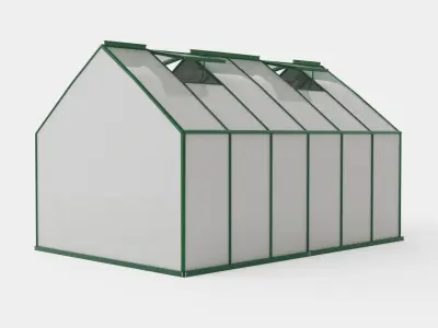 Greenhouse Merkur 9900 Glass Green Low-poly 3D model