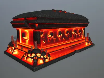 fire tomb  Low-poly 3D model