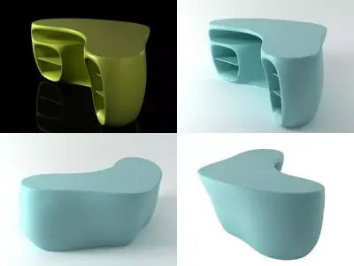 BaObab curved desk 3D model