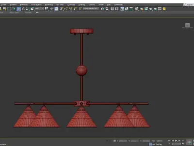 Modern Simplicity Cone Chandelier Low-poly 3D model