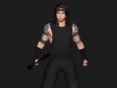 AAA 3D REALISTIC ASIAN CHINESE MALE CHARACTER - FIGHTER  Low-poly 3D model