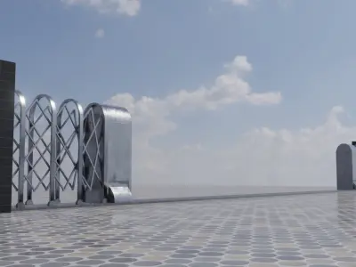 Realistic Animated Gate Low-poly 3D model