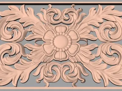 European furniture 3D relief models for CNC wood engraving E220 3D model