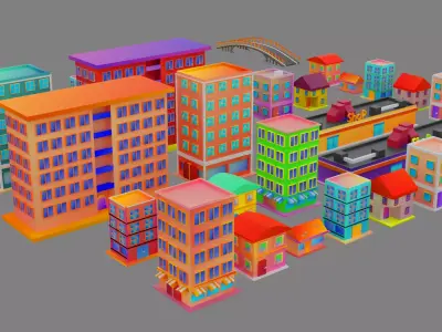 Low Poly Home Pack Free low-poly 3D model