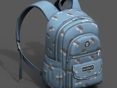 Backpack Camping Generic Color 3d model  Low-poly 3D model