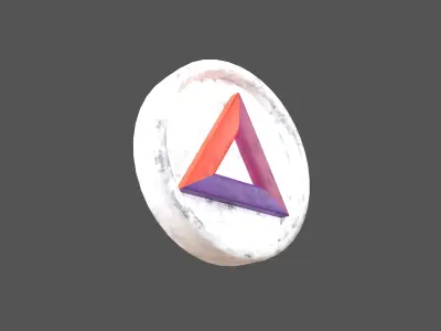 Cartoon Basic Attention Token v1 004 Low-poly 3D model