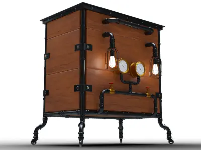 Steampunk cabinet 3D model