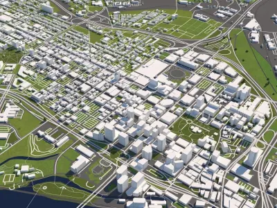 Richmond Virginia USA 50x50km 3D model