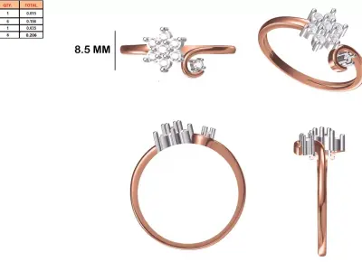 Ladies-Elegant Stone Rings For Womens 12 3D print model