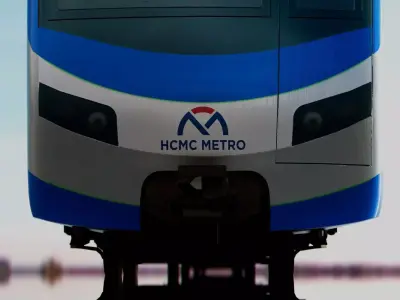HCMC Metro Line 1 Saigon Metro Train Exterior PBR Low Poly Low-poly 3D model