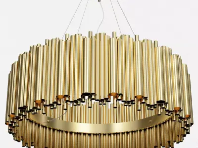 Luxurious Hotel Style Pendant Lamp  Golden Chandelier 3D model