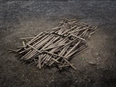 Wooden  Ruins 01 3D model