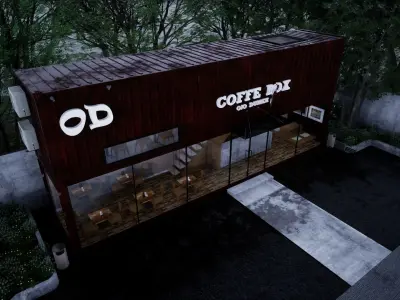 Container cafe 3D model
