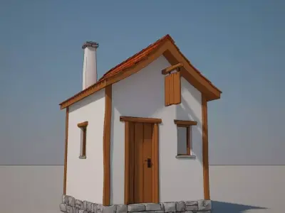 Cartoon Medieval House 01 3D model
