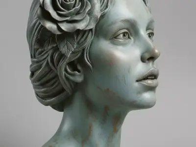 classical female bust sculpture 3D model purchase