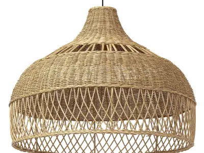 New wicker round tulip skirt rattan light 3D model