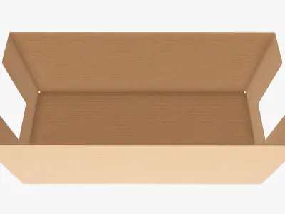 Tray cardboard box short shelf 3D model