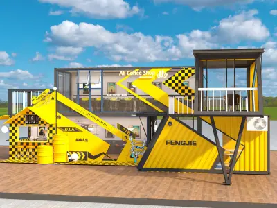 Container Restaurant Low-poly 3D model
