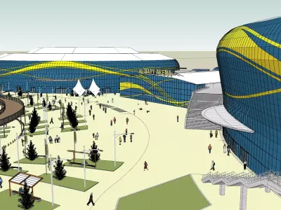 Almaty Arena Complex -  Architectural 3D Model 3D model