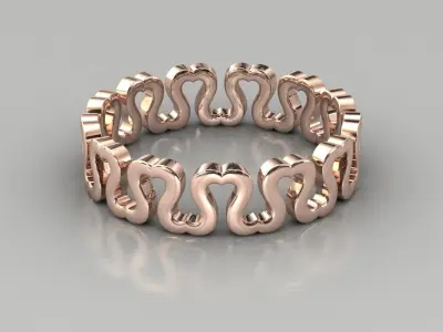 heart ring eternity band 3D print model