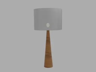 Oak Conical Table Lamp Low-poly 3D model