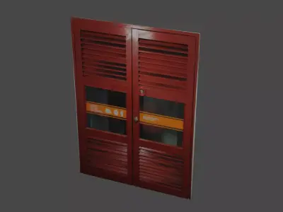 3D door fire cabinet prop 3D model