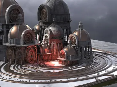 Observatory Tower Dome Street 2  3D model