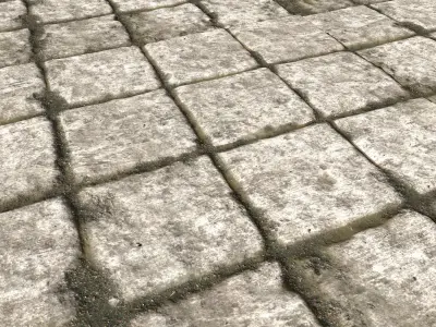 Old stone floor plates seamless PBR 2 3D model