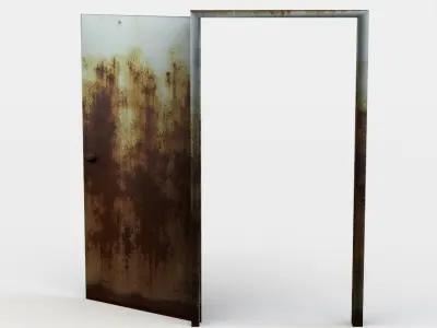 Door rusty - rusty Low-poly 3D model