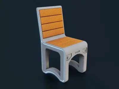 Sci-Fi Chair Low-poly 3D model