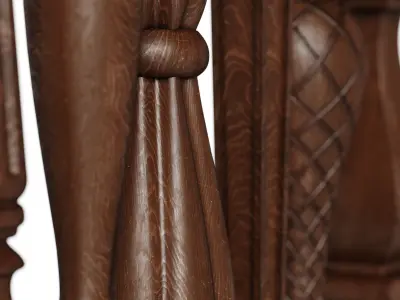 Baluster and railing fence of stairs pack 02 3D model