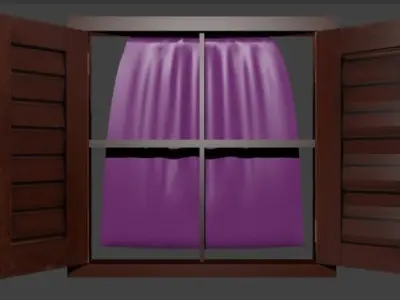 BEST WINDOW WITH CURTAIN 3D model