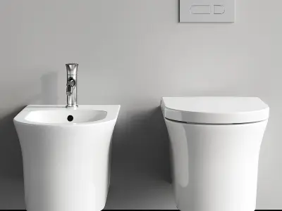 Duravit White Tulip Wall Hung WC 3D model