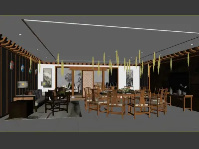 Business Restaurant - Coffee - Banquet  44 3D model