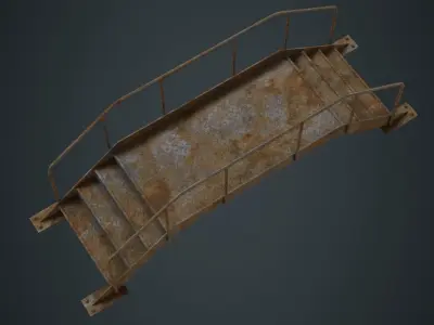 Stair 2D Low-poly 3D model