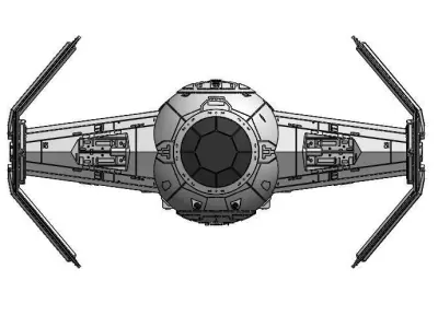 Darth Vader TIE Advanced X1 detailed 3D model