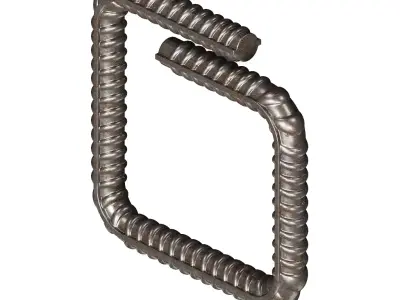 Rusty Square Bend TMT Bar 3D model