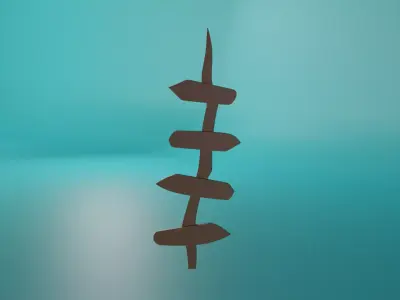 Wooden Signpost 3D print model