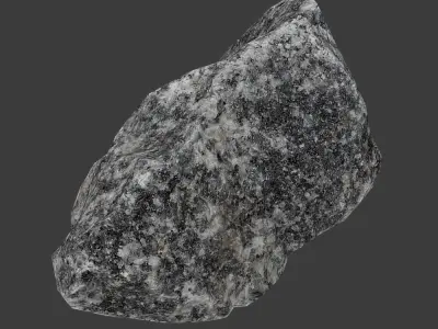Gravel rock Low-poly 3D model