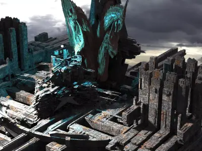 Dragon Sci fi City Plaza  3D model