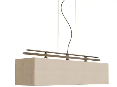 Chandelier rectangular pendant light with fabric shades 3D model