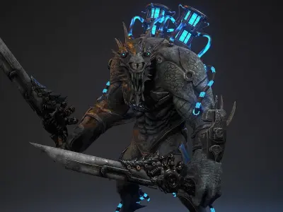 Biochemical Monster 09 Low-poly 3D model