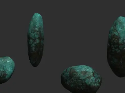 Assorted Boulders - Fantasy Low-poly 3D model